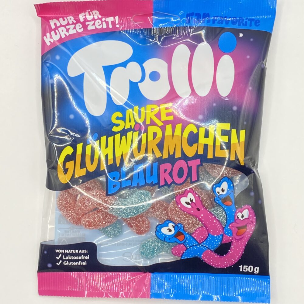 Trolli Saure Glühwürmchen Fan-Favorite Blau Rot